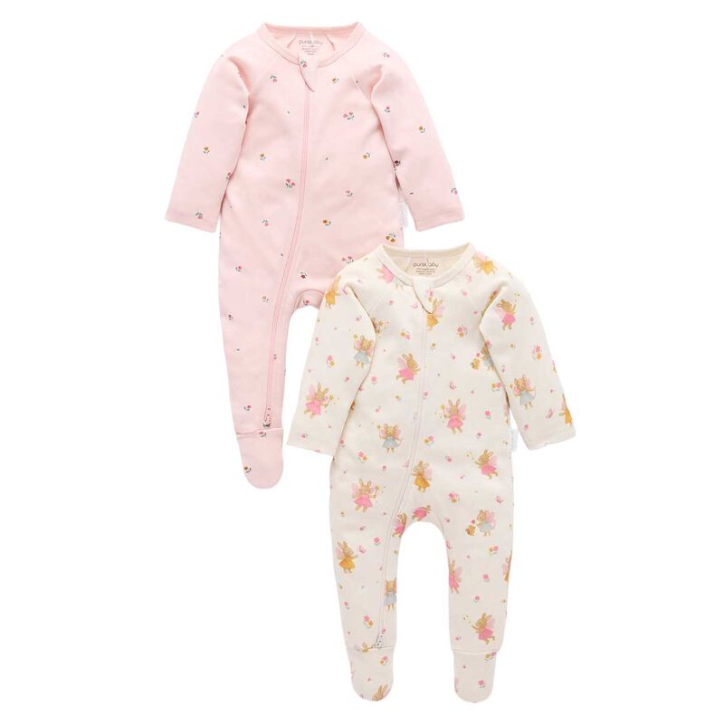 Purebaby Printed Zip Growsuit Pack image number 0